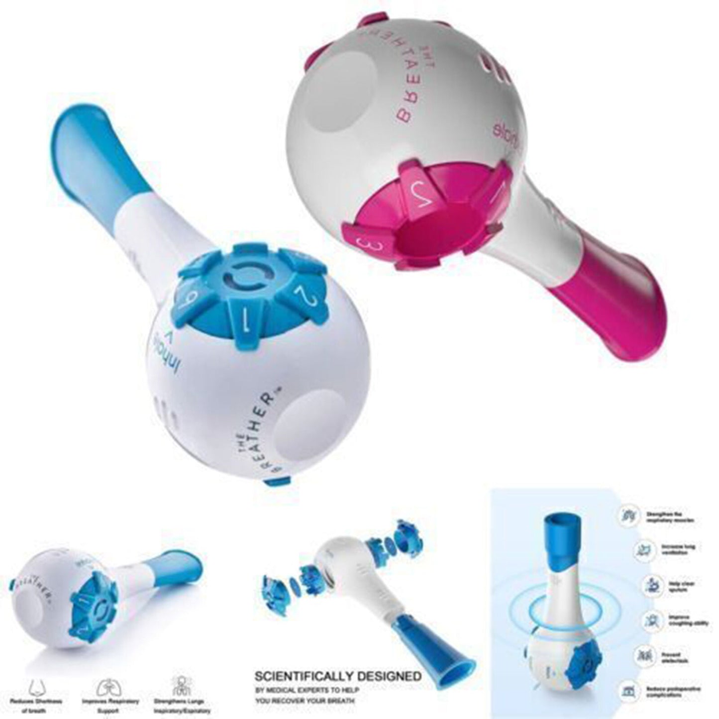 Respiratory Muscle Trainer Mucus Clearance Removal Device Help Lung Exerciser