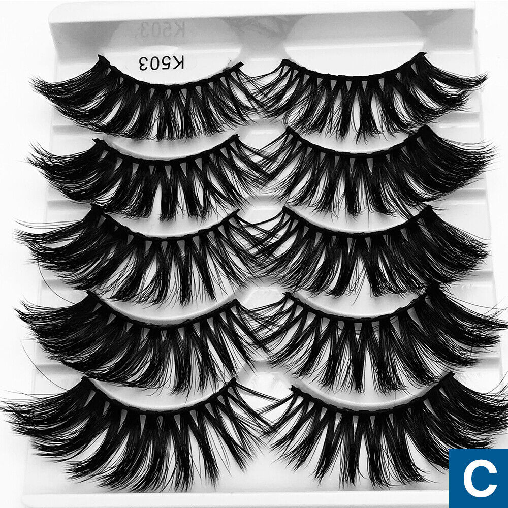 5 Pairs Mink 3D Natural Thick False Fake Eyelashes Eye Lashes Makeup Extension