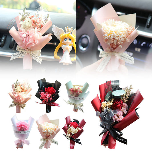 Mini Flowers Bouquet Car Air Freshener Vent Clip Creative Fragrance Clip