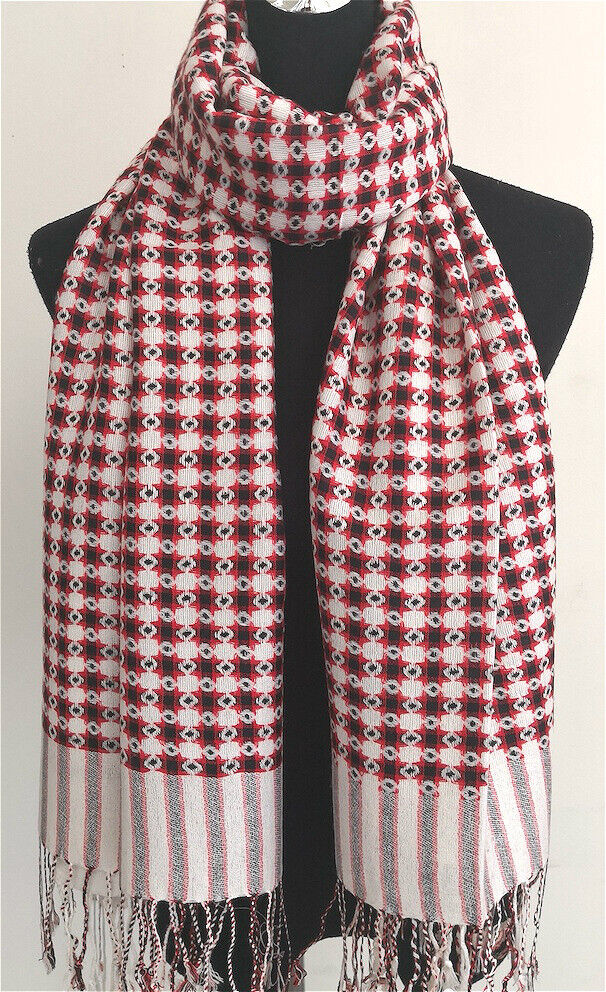 UNISEX'S PLAIDS JACQUARD SOFT PASHMINA WRAP SCARF/SHAWL SC084