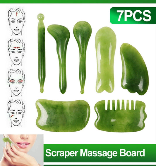 Natural Guasha Facial Jade Face Body Gua Sha Board Massager Tool Scraping Stone