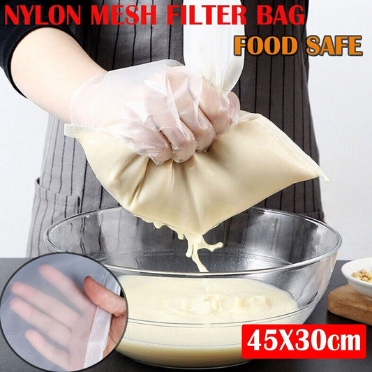 New Organic Nylon Nut Milk Bag Reusable Food Strainer Brew Coffee Cheese Cloth