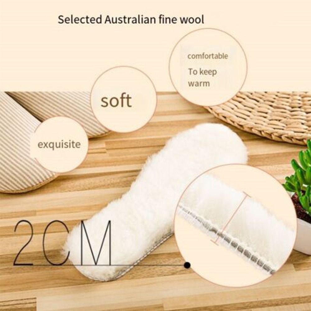 3pairs Soft Winter Warm Sheepskin Insoles Fleece Pads Shoes Insert Boots Shoe Soles