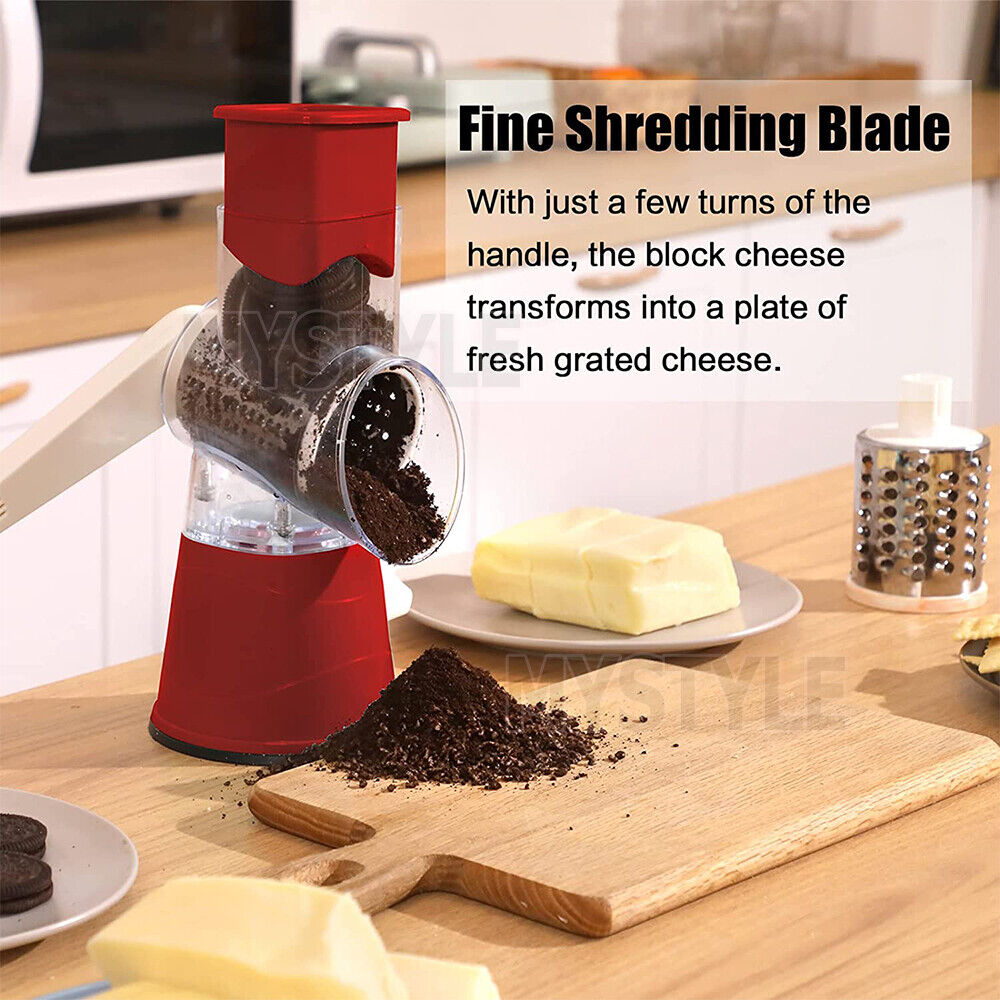 Kitchen Vegetable Food Manual Rotary Drum Grater Chopper Slicer Fruit Cutter