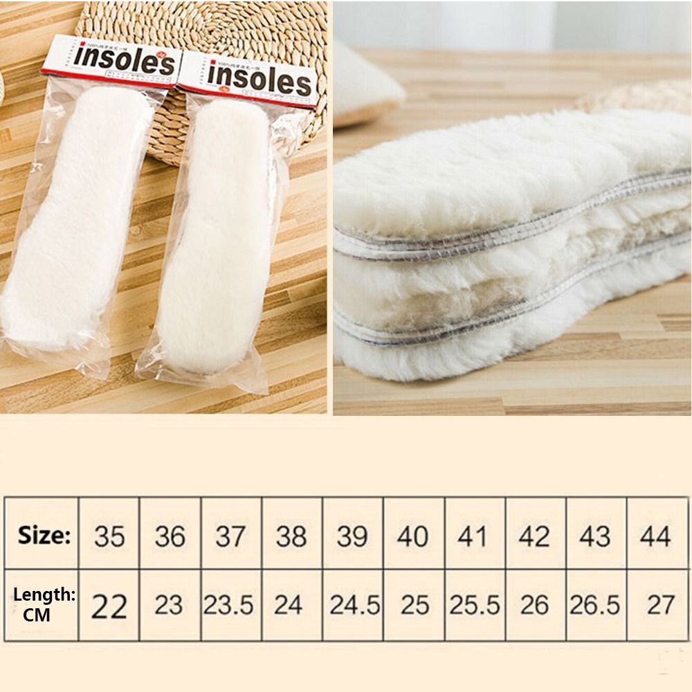 3pairs Soft Winter Warm Sheepskin Insoles Fleece Pads Shoes Insert Boots Shoe Soles