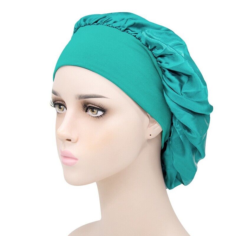 Sleeping Bonnet Hair Wrap Silk Satin Cap Women Elastic Night Soft Hat Headwear