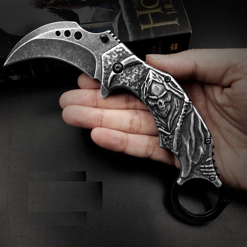 Karambit Folding Knife Survival Tactical Camping Hunting Claw Pocket Knife