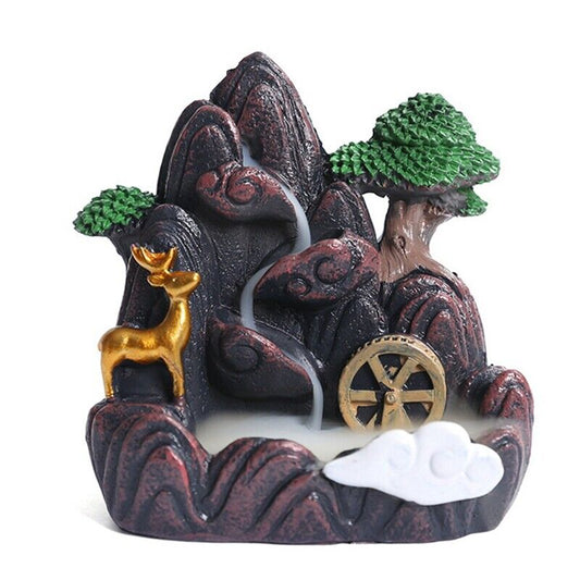 High Mountain Flowing Waterfall Backflow Incense Burner Home Fragrance1166