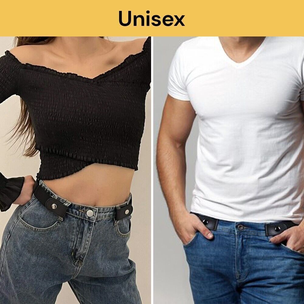 2x Buckle-free Elastic Invisible Comfortable Belt No Bulge Hassle Belts for Jeans