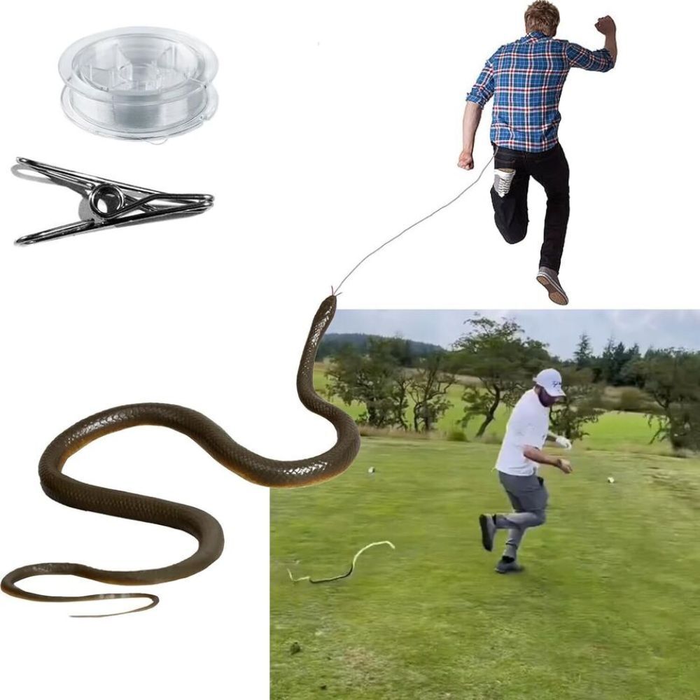 1.2M Realistic Snake Prank with String Clip Trick Chase People Toy Pretend Toy