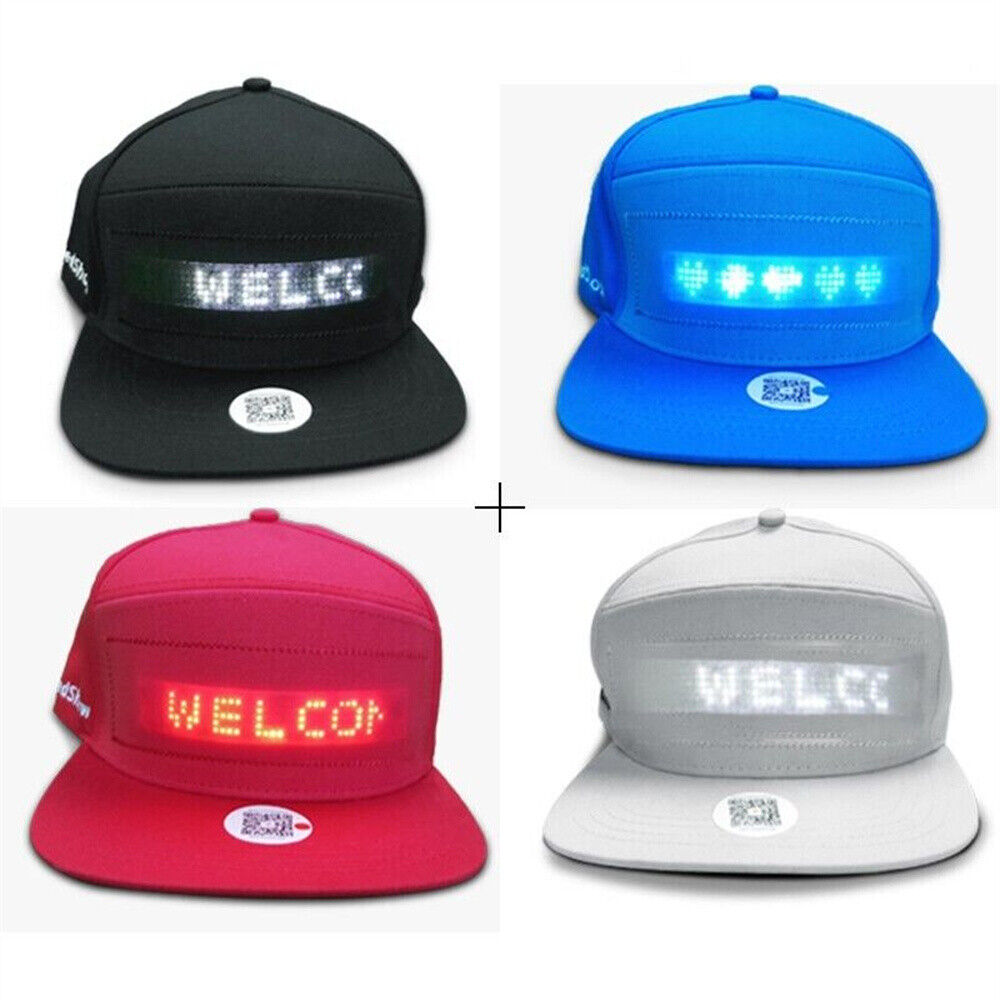 LED Cap Basaball Hat Snapback Bluetooth Adjustable Men Women Breathable USB App