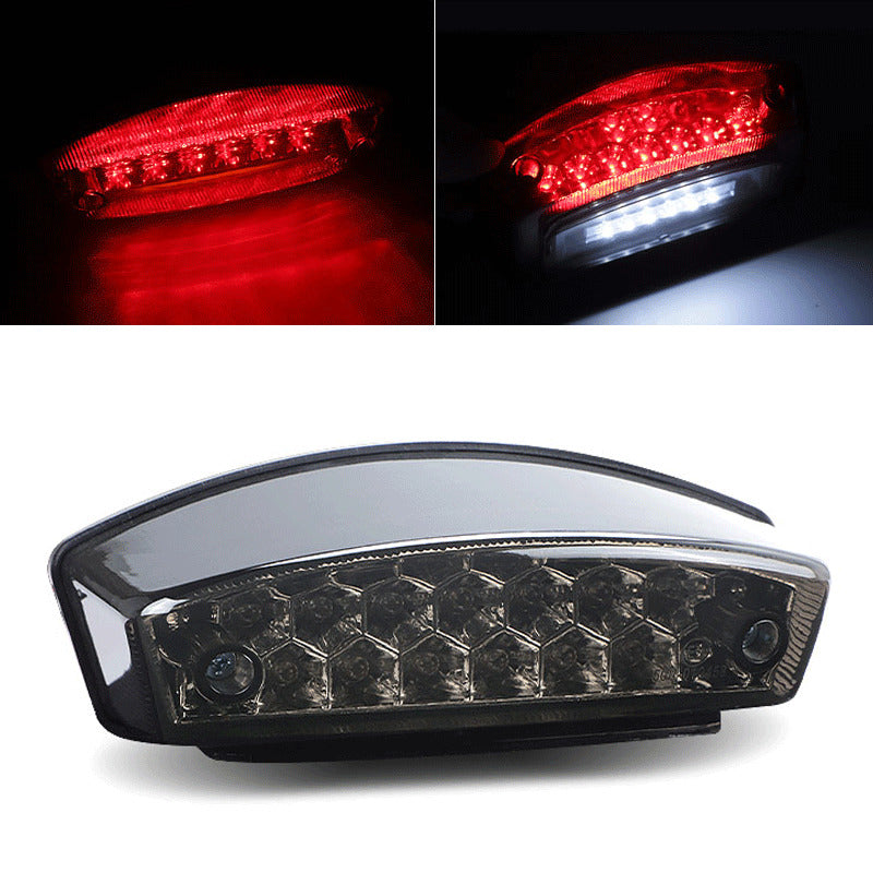 Universal Motorcycle Tail Brake Light Number License Rear Stop Running Lamp 12V