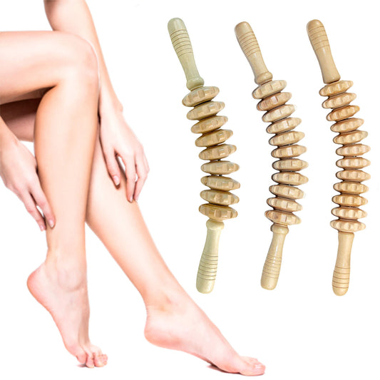 Lymphatic Drainage Cellulite Wood Therapy Stick Massager Massage Tool Roller NEW