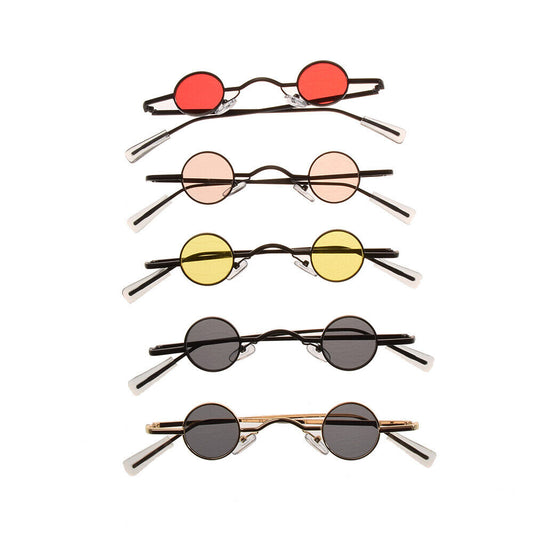 Retro Mini Sunglasses Women Round Metal Frame Small Fashion Framed Sun Glasses