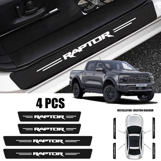 4pcs For Ford Ranger Raptor Door Sill Plate Cover Panel Protector Stickers