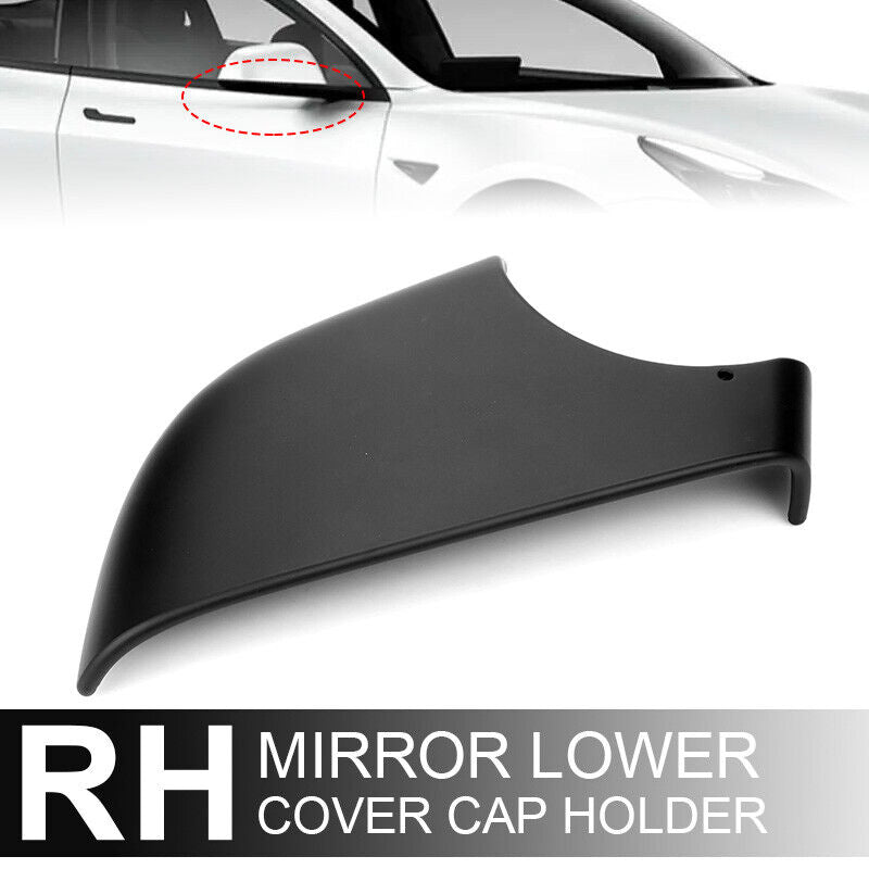 Right Side Door Wing Mirror Cover Lower Holder For Tesla Model 3 2017-2021 Black