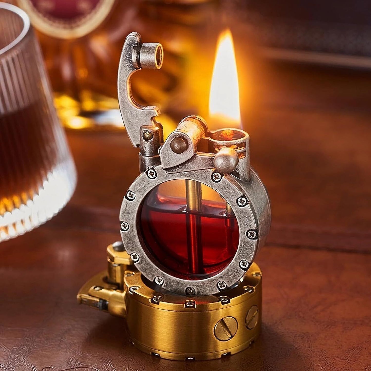 Transparent Kerosene Lighter Retro Steampunk Lighter (No Fuel)