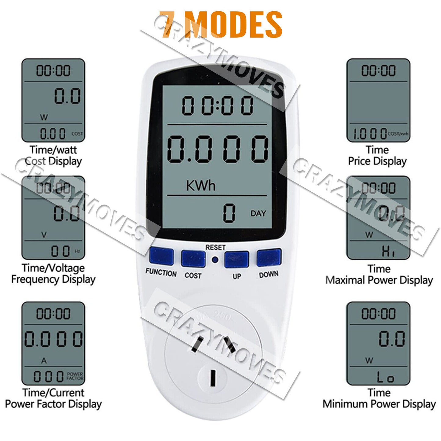 Plug Power Meter Consumption Energy Monitor Watt Electricity Usage Tester