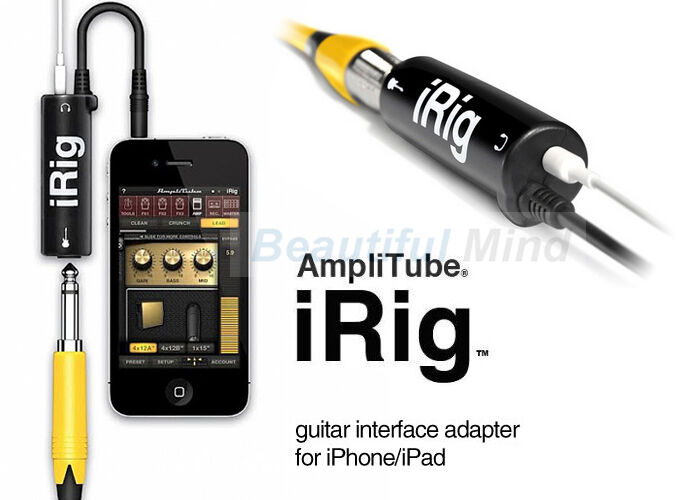 New AmpliTube iRig Interface Guitar Adapter for iPad iPhone iPod Touch