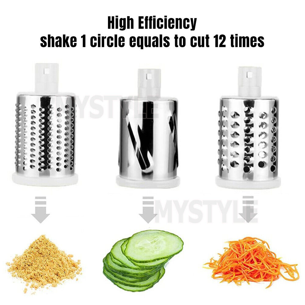 Kitchen Vegetable Food Manual Rotary Drum Grater Chopper Slicer Fruit Cutter