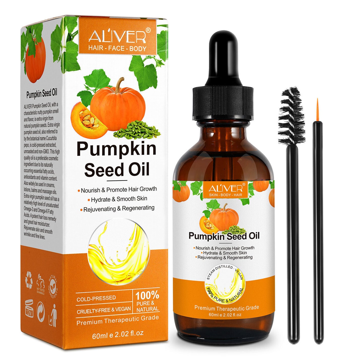 Natural Pumpkin Seed Oil Pure Hair Skin Care Treatment Growth Scalp Moisturizer