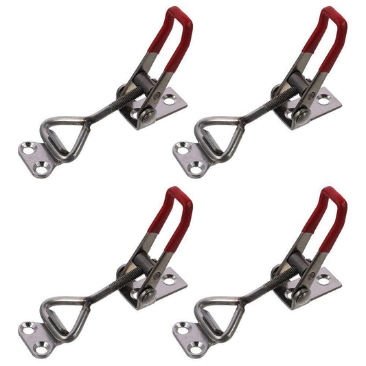 4x Stainless Steel Toggle Latch Clamp Silver Quick Release Lock Buckle Worker