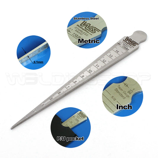 WS Genuine Taper Gauge Welding Gage Slot Width Gap Hole Size Inspection Tools