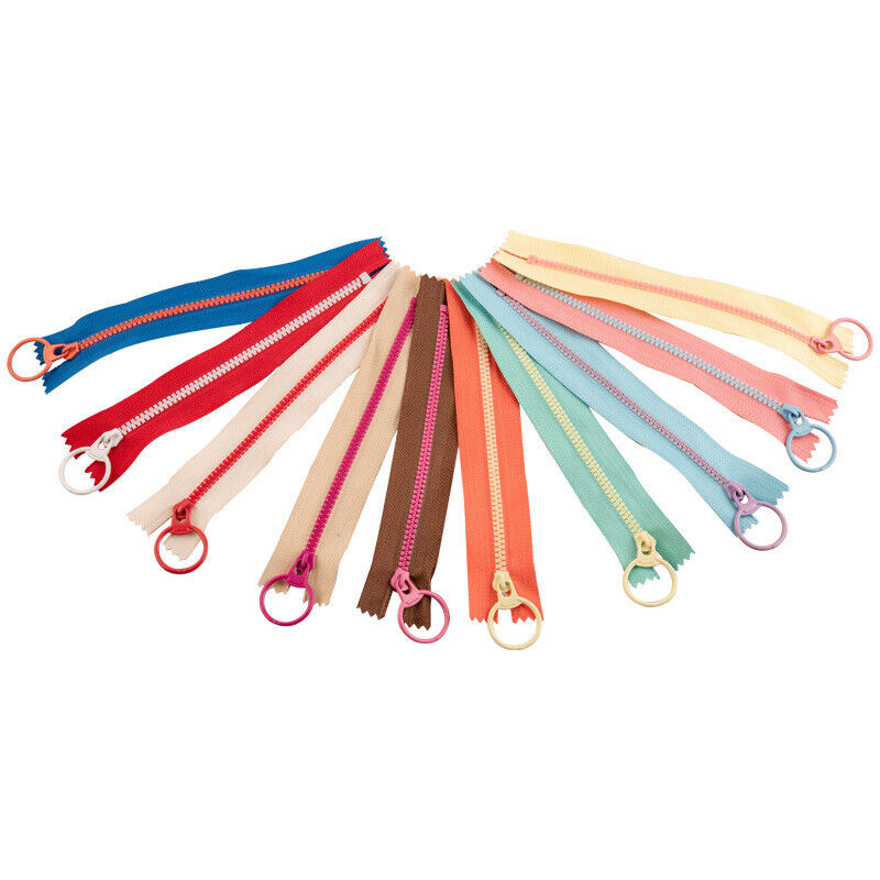 10pcs Nylon Zippers Sewing Tool Edge Puller Zip Tailor Zipper Mixed Color DIY 15cm