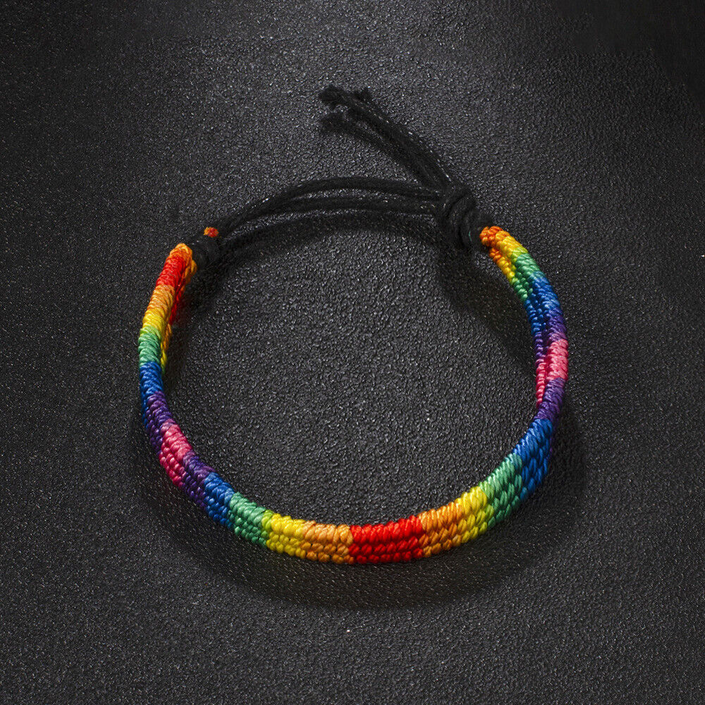 Pride LGBT Rainbow Unisex Leather Bracelet Gay Pride Bisexua Lesbian Fashion