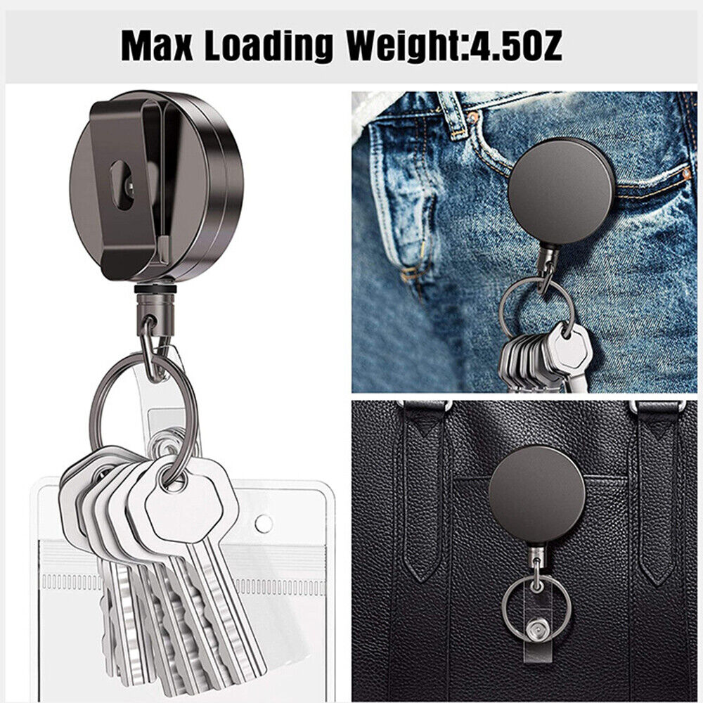 Pull Ring Retractable Key Chain Recoil Keyring Wire Rope Camping Key Holders