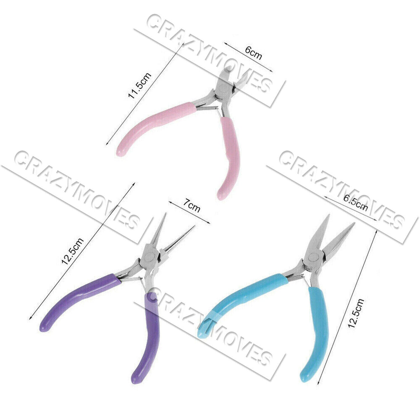 3pcs Round Nose Pliers Beading Jewellery Making Tools Wire Cutters Combo Tools