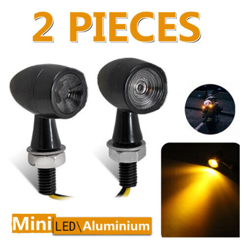 Mini LED Motorcycle Turn Signal Bullet Indicator Amber Light Amber Running Lamp