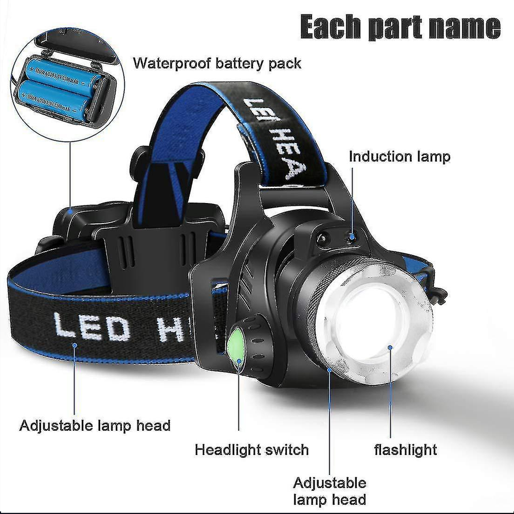 USB Rechargeable T6 LED Headlamp Head Torch Light Lamp Outdoor Camping Fishing