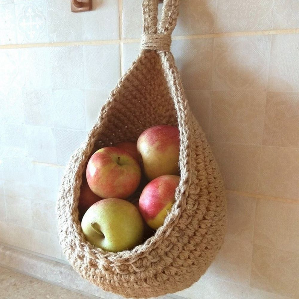 Hanging Wall Vegetable Fruit Baskets Vintage Woven Storage Basket Home