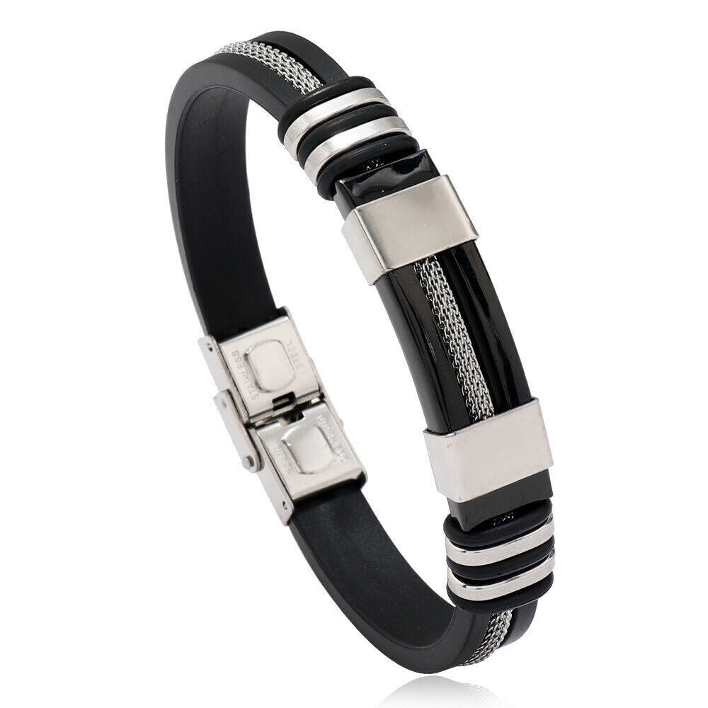 Titanion Wristband, Stainless Steel Magnetic Energy Bra