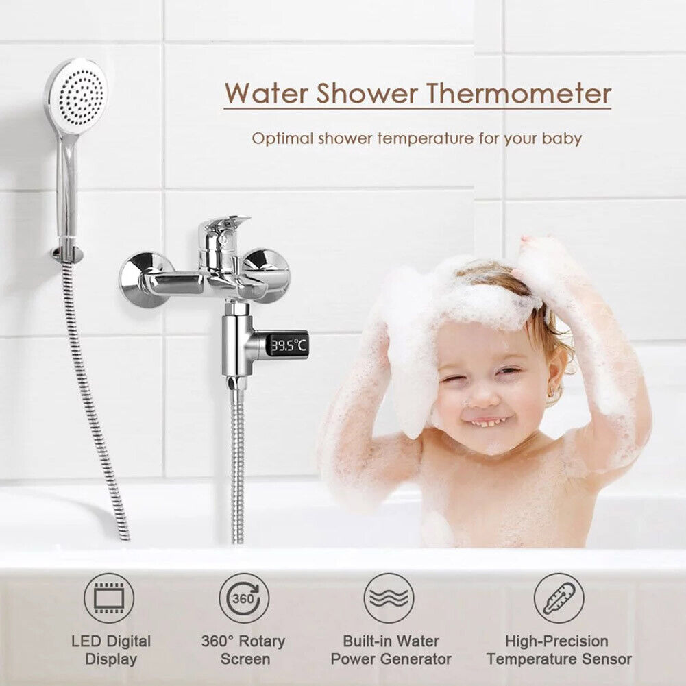 LED Digital Shower Thermometer Kitchen Bath Water Temperature Monitor For Baby