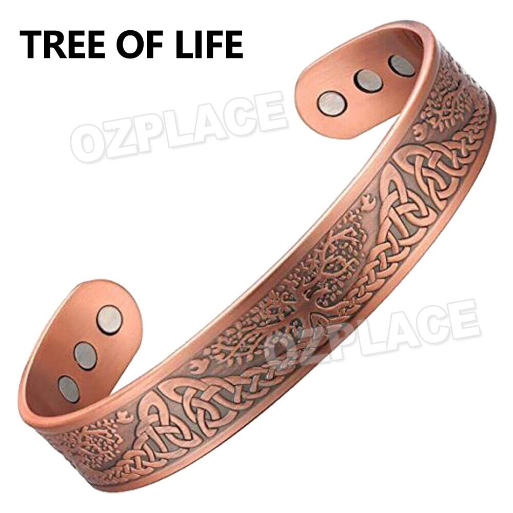 Pure Copper Magnetic Bracelet Arthritis Pain Relief Bangle Healing Therapy Gift