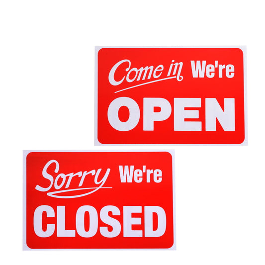 Open Closed Sign Office Business Shop Door Restaurant Reversible Window Hanging