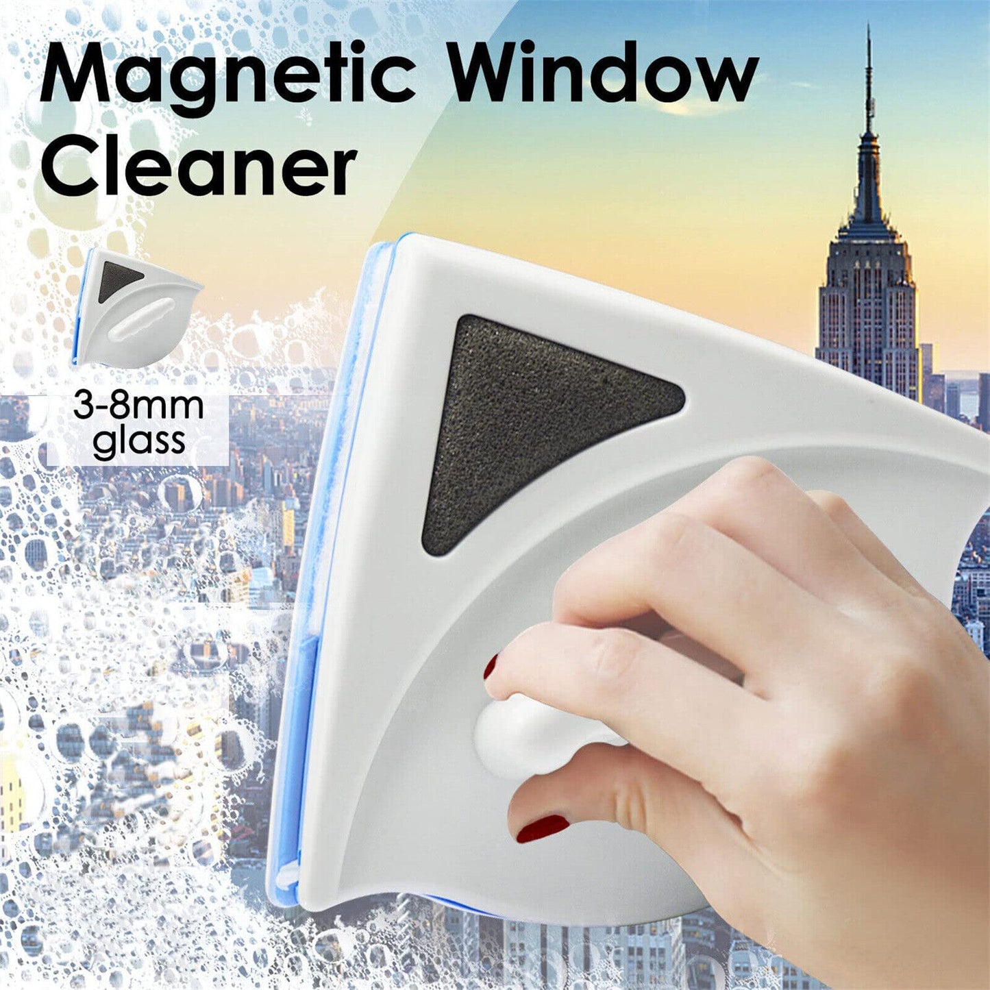 Magnetic Window Double Side Glass Wiper Cleaner Surface Cleaning Brush Car Tools