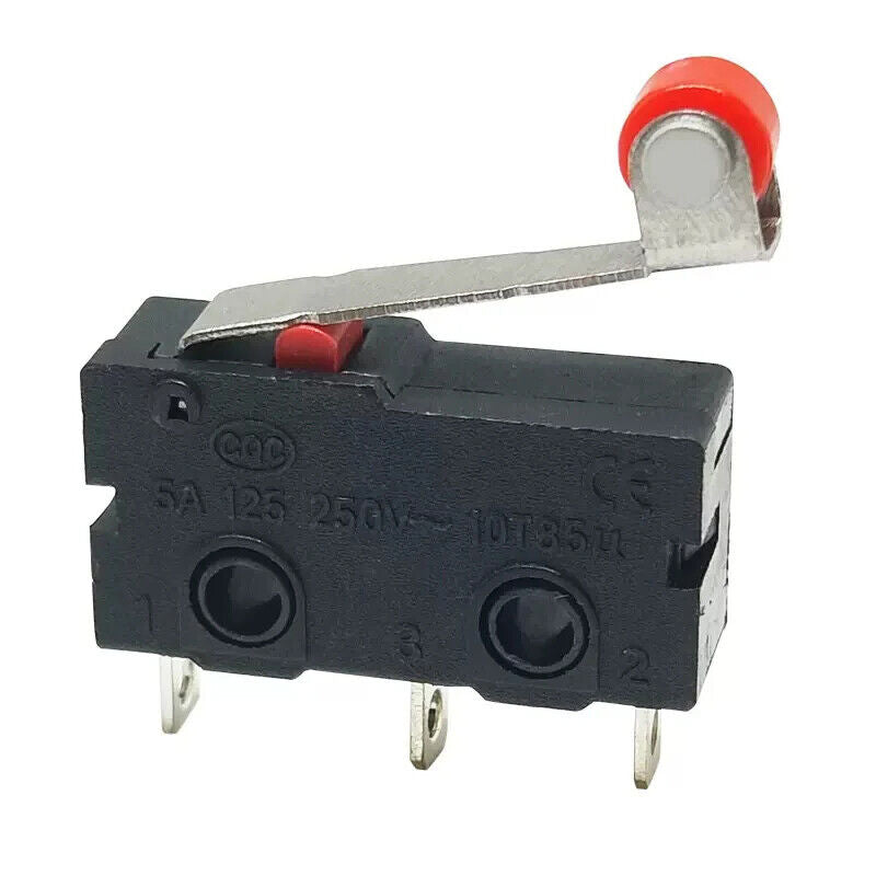 10Pcs Micro Roller Lever Arm Open Close Limit Switch KW12-3 PCB Microswitch