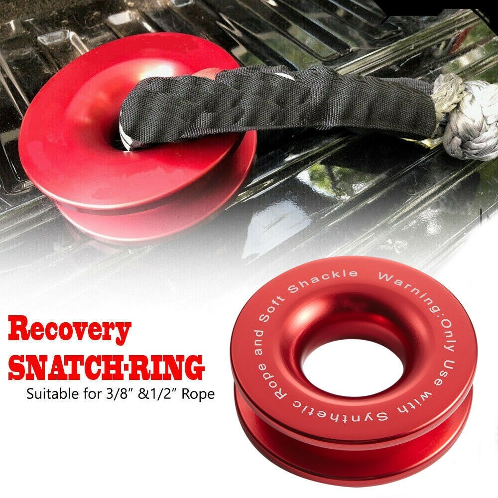 Recovery Ring Snatch Ring Block Pulley 41000lbs Soft Shackle Winch Rope Off Road