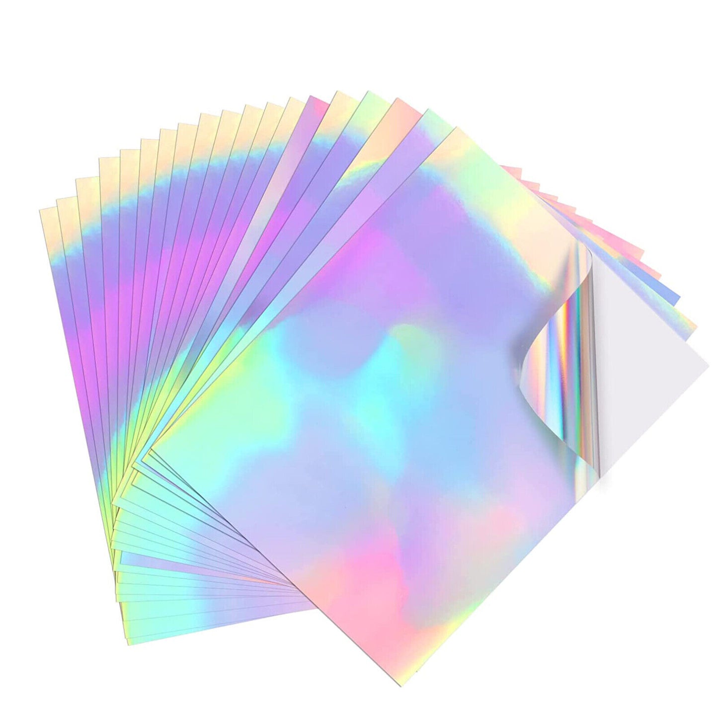 10 x A4 Holographic Holo Glossy Self Adhesive Sticker Paper Label Inkjet Printer