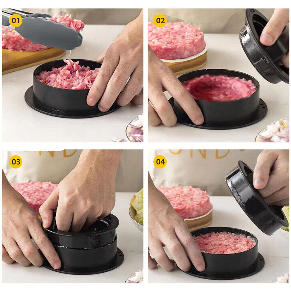 5in1 Hamburger Press Mould Stuffed Non-stick Burger Patty Maker Kitchen Tools