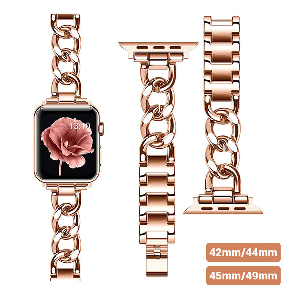 NEWMetal Strap Band For Apple Watch Series 8 7 6 5 4 3 2 1Women Stainless Steel