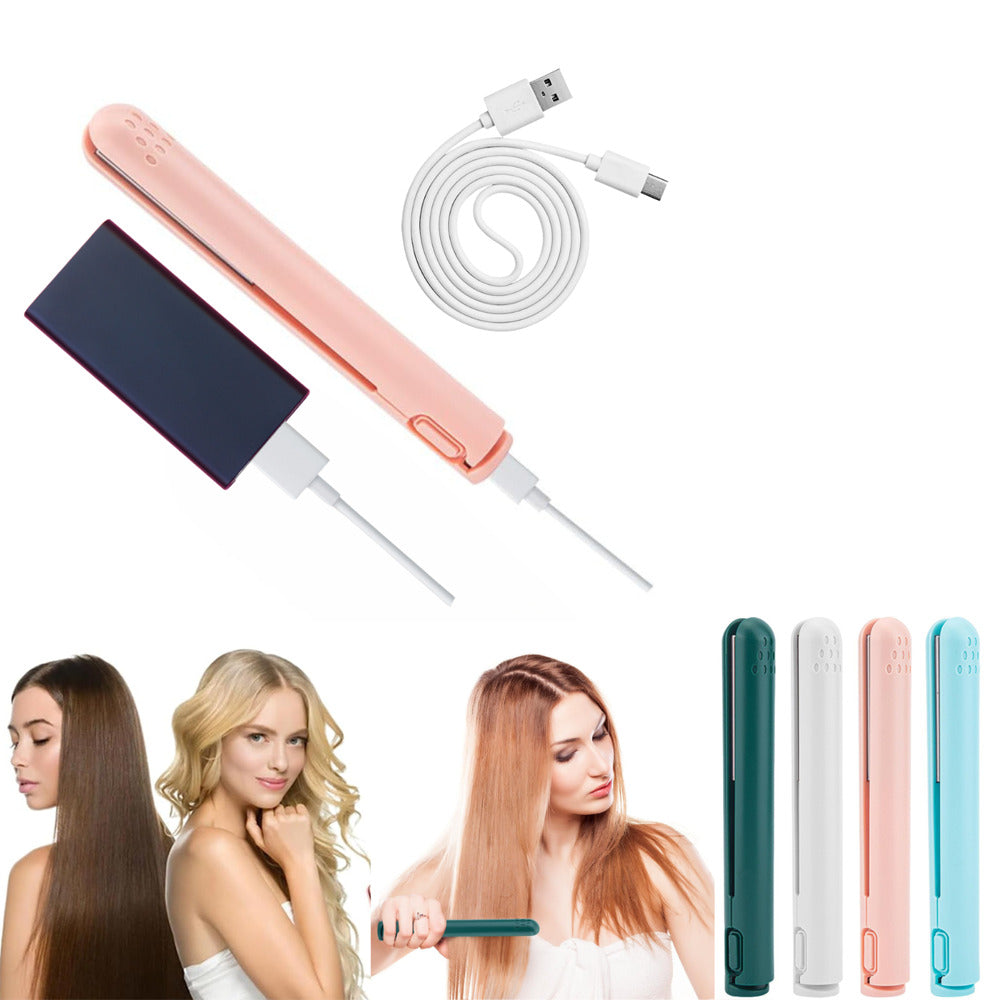 Mini Portable Hair Iron Hair Straightener Curler Usb Flat Iron For Travel