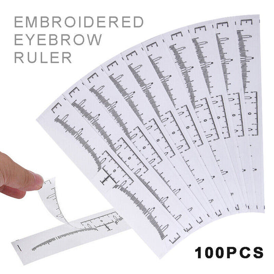 100pcs Microblading Eyebrow Brow Measure Ruler Sticker Brow Tattoo Makeup Tool