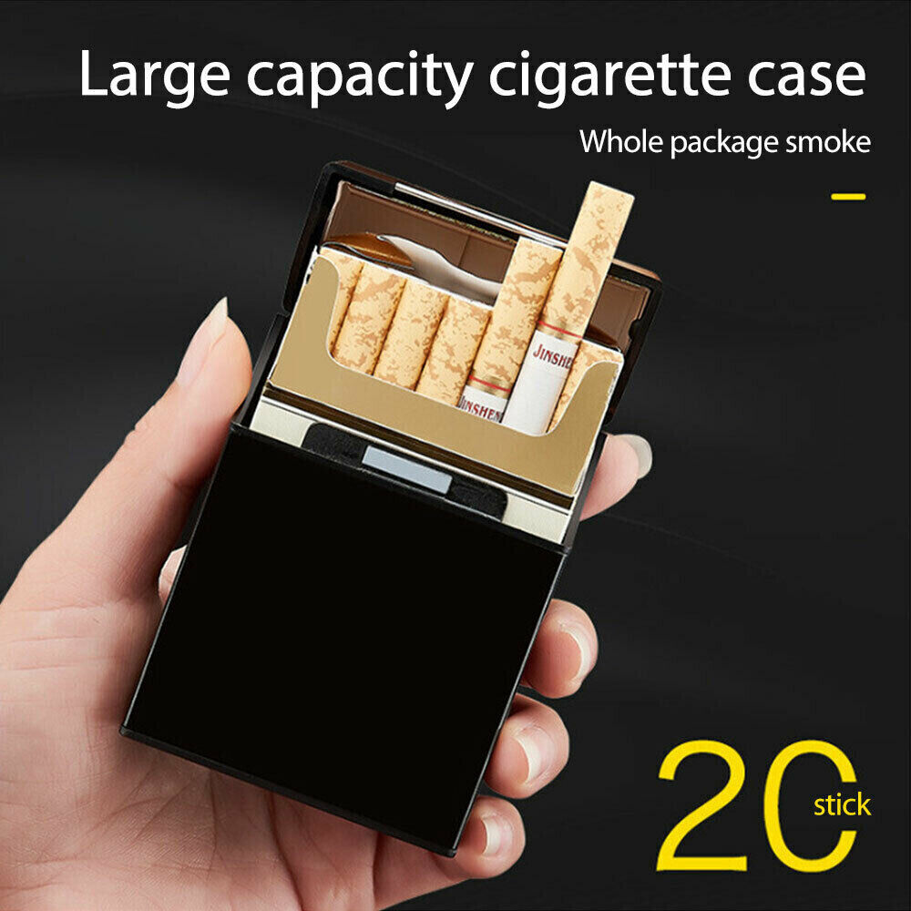 Metal Cigarette Case Aluminum Tobacco Holder Storage Container Pocket Box