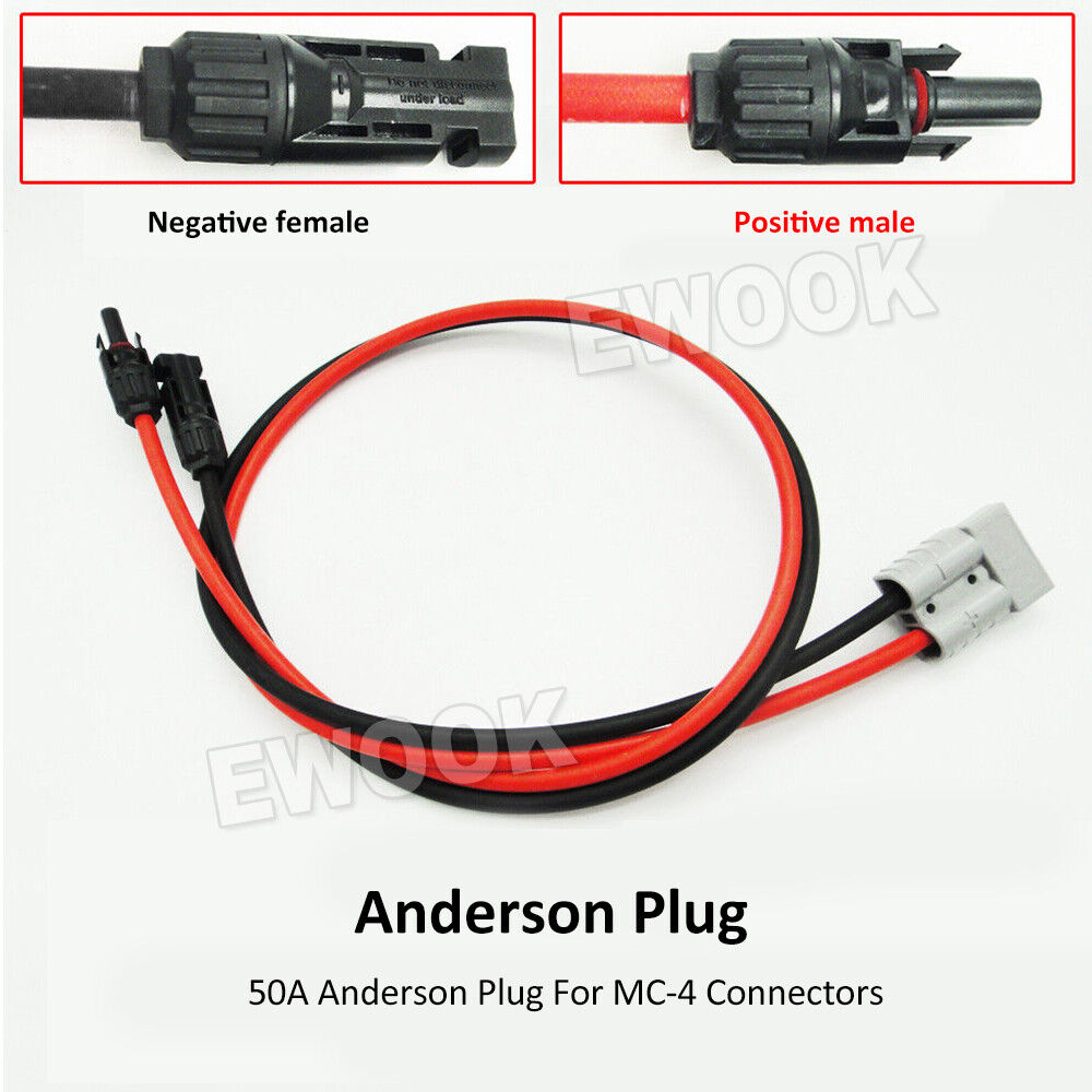 50 AMP Anderson Plug to Solar Panel Cable Y Adaptor Connector 30cm 4mm²