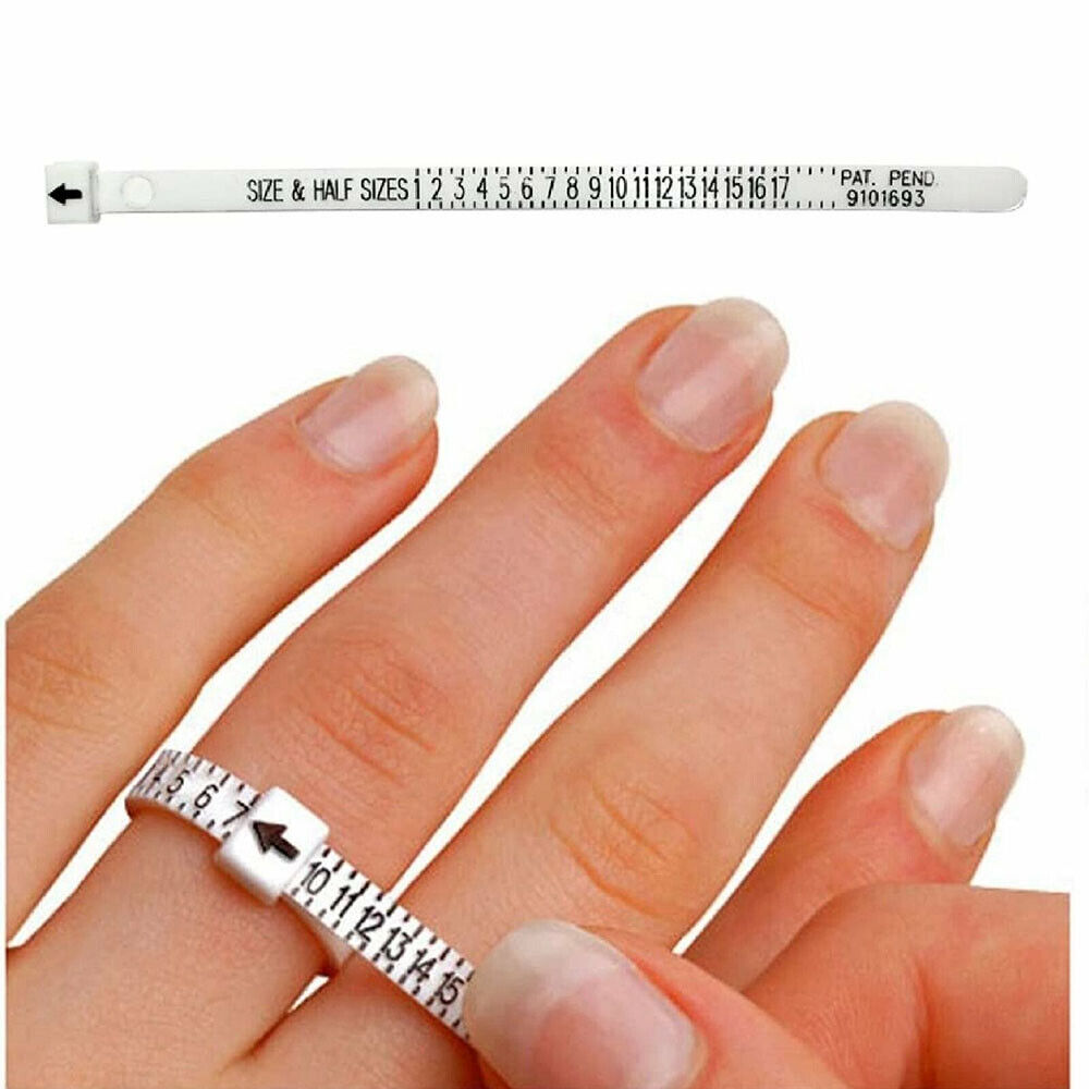 5pcs Ring Sizer Measure Tool Gauge Plastic Finger Sizing Finder Reusable