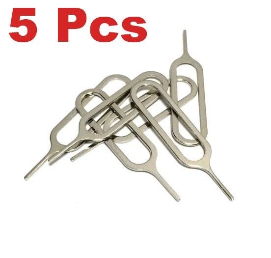 5 Pcs Sim Card Tray Eject Pin Needle Key Tool for Apple iPhone iPad Samsung